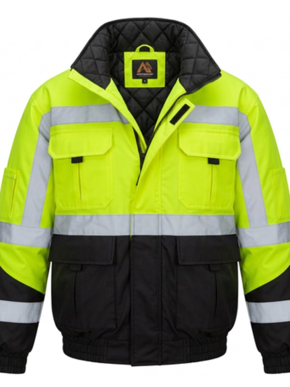 High Visibility Winter Work Jacket Yellow/lime Waterproof  Large Zip Out Thermal